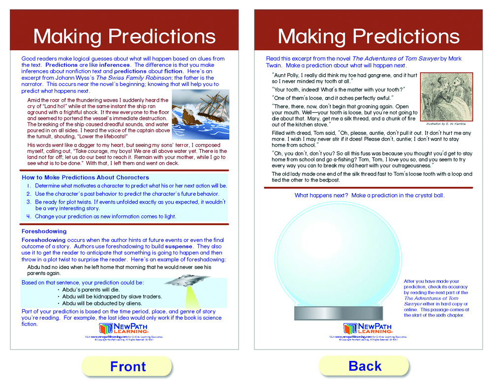 READING COMPREHENSION CHART S8