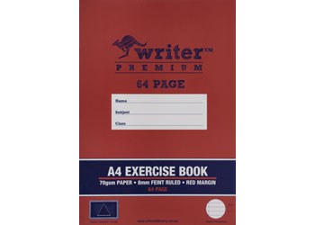 Exercise Book A4 8mm Ruled with Margin 64 Pages