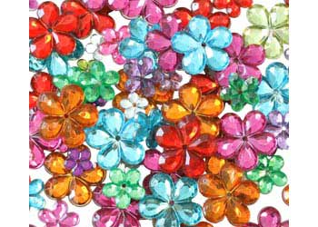 Assorted Flower Rhinestones 90g