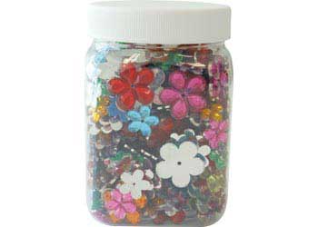 Assorted Flower Rhinestones 90g