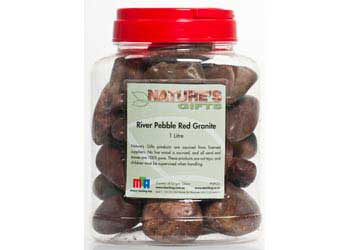 River Pebbles Red Granite – 1 Litre Jar