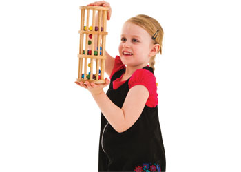 Wooden Ball Tower Set of 2