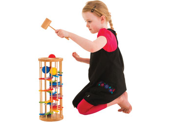 Wooden Ball Tower Set of 2