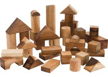 Wooden Blocks in Tray – 34 pieces