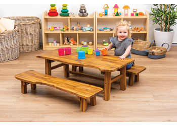 childrens table and bench seats