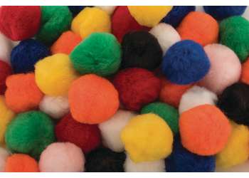 Pom Poms Assorted Colours 38mm – Pack of 50