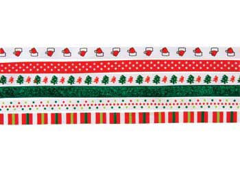 Assorted Christmas Ribbons 6 x 100cm
