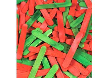 Paddle Pop Sticks Christmas Red/Green 1000 Pieces
