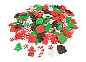 Assorted Christmas Foam Shapes 100g Pack