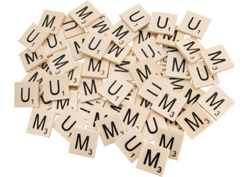 Wooden Letter MUM Tiles – Set of 20