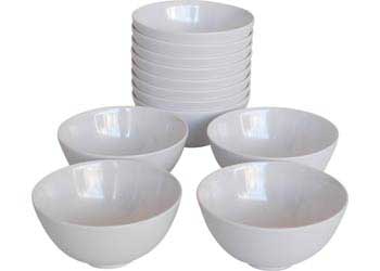 Auntie Morags Epicurean White Terrazzo 17cm Melamine/Plastic Outdoor/BBQ/Picnic Pasta/Cereal Bowls Set 