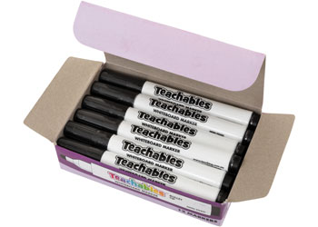 Teachables Whiteboard Marker Bullet Black Pk 12