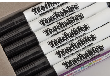 Teachables Whiteboard Marker Bullet Black Pk 12