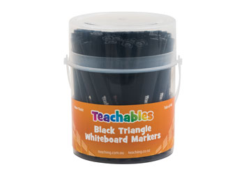 Teachables Triangular Whiteboard Markers Tub of 48 Black