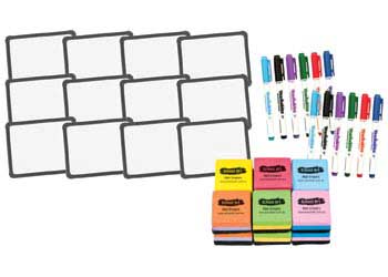 Teachables Whiteboard with Fine Tip Markers and Erasers Kit