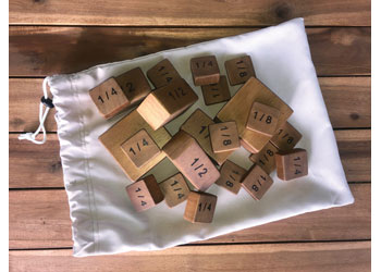 Wooden Weighted Fraction Blocks for Outdoor Scale