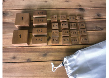 Wooden Weighted Fraction Blocks for Outdoor Scale