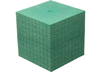 Teachables Eco-Wood Base Ten Cube – Each – Green