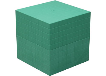 Base Ten Thousand Cube: Green Plastic