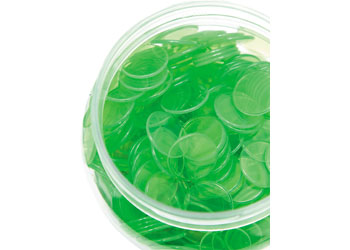 Counters Transparent Green – 16mm – 1000 pieces