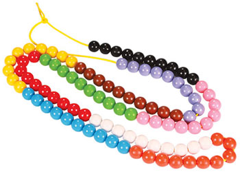 Rekenrek Bead Strings: 100 Bead String