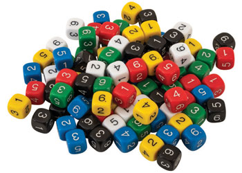 Dice Six-Sided Number 1-6 Dice – 100 Pieces In Jar - Mta Catalogue