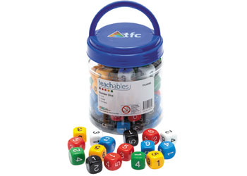 Dice Six-Sided Number 1-6 Dice – 100 pieces in Jar