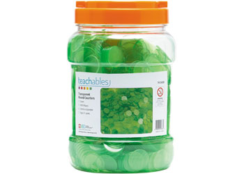Counters Transparent Green – 22mm – 1000 pieces