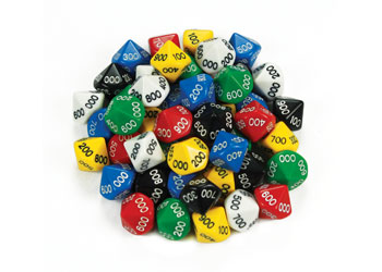 Dice: 10 Face 000-900 – 50 pieces