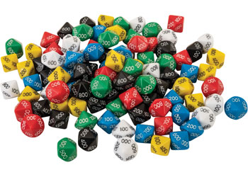 Dice: 10 Face 000-900 – 50 pieces