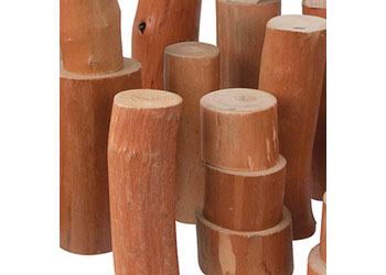 Barkless Wooden Log Blocks – 27 pieces