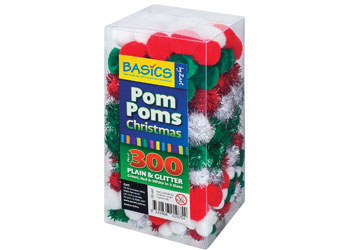 Assorted Christmas Pom Poms – Pack of 300