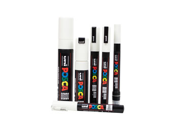 Posca Markers, White Set of 8, Assorted Sizes