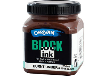 Derivan Block Printing Ink, Burnt Umber – 250ml