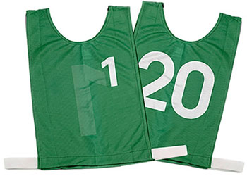 NYDA Numbered Mesh Bib Set 1-20 Large Green - MTA Catalogue