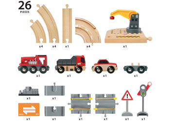 BRIO - Rail & Road Crane Set, 26 pieces