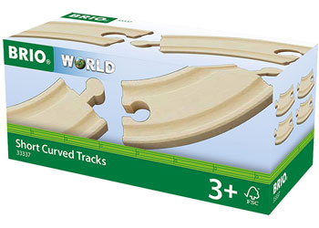 BRIO - Short Curved Tracks, 4 pieces
