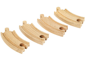 BRIO - Short Curved Tracks, 4 pieces