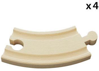BRIO - Short Curved Tracks, 4 pieces