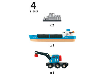 BRIO Vehicle - Container & Crane Wagon 4 pieces