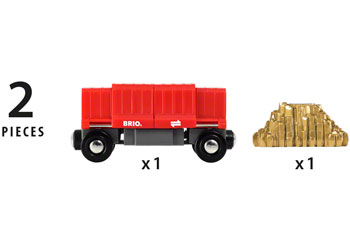 BRIO Vehicle - Gold Load Cargo Wagon 2 pieces