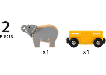 BRIO - Elephant and Wagon 2 pieces