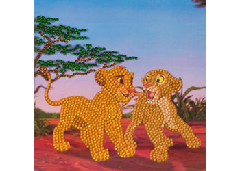 CrystalArt - Simba and Nala 18x18cm Card