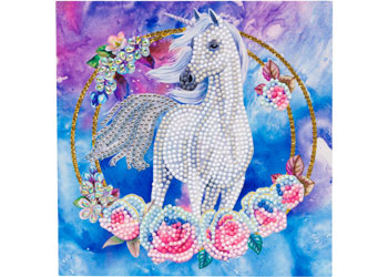 CrystalArt - Unicorn Garland 18x18cm Card