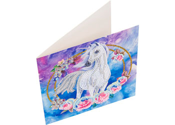 CrystalArt - Unicorn Garland 18x18cm Card