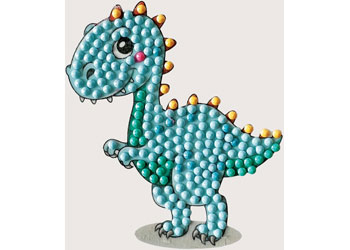 CrystalArt - Happy Dinosaur, 9x9cm Motif 