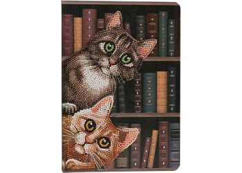 CrystalArt - Cats in the Library Notebook 18x26cm