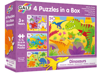 Galt - 4 puzzles in a box - Dinosaurs