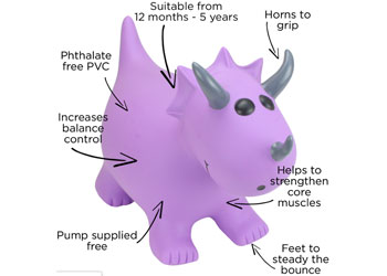 Happy Hopperz - Purple Triceratops                                                        