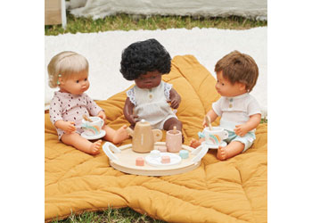 Miniland - Baby Doll - Caucasian Girl with Hearing Aid 38cm                               